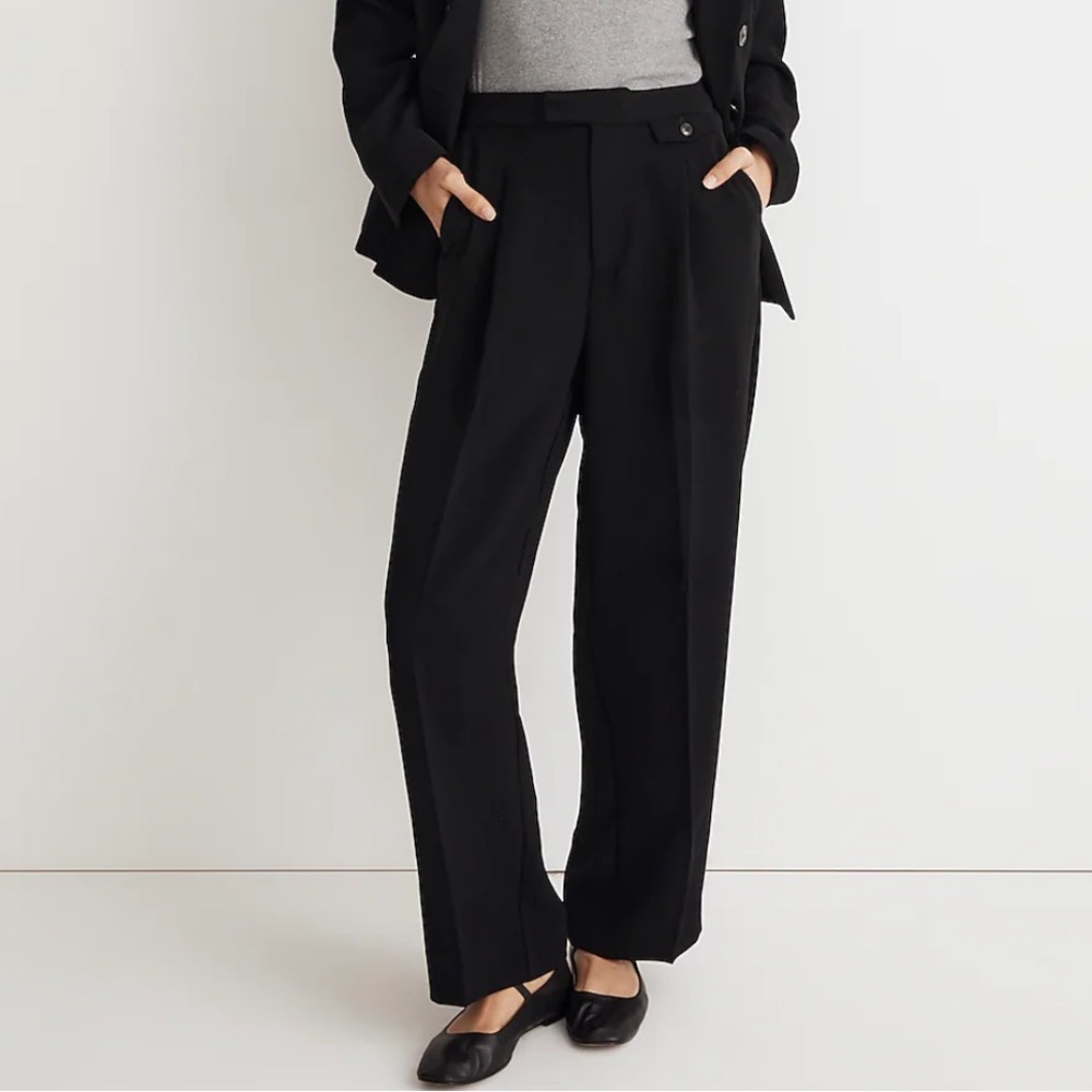 Madewell Tall Rosedale High-Rise Straight Pant in Crepe 12 Tall NWT